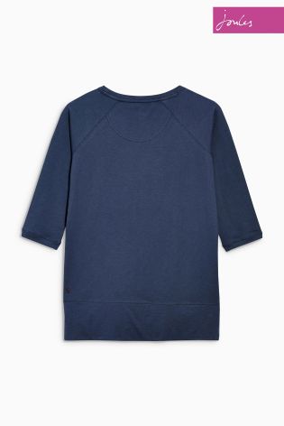 Joules French Navy Polly Birdberry Woven/Jersey Mix Top